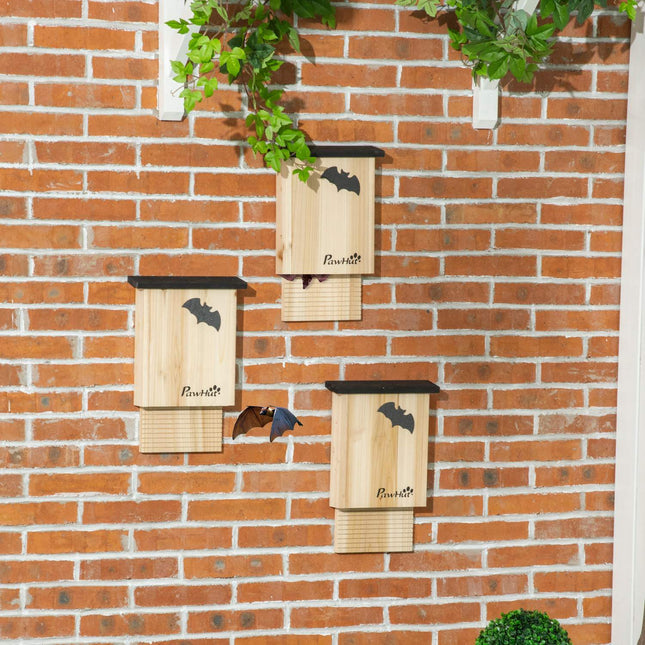 Bat House Set of 3 - Natural Spruce, All Season Use