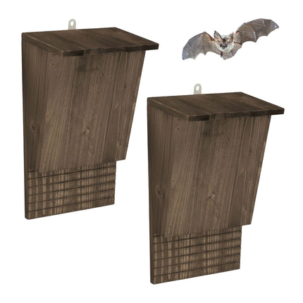 Bat Box Set, Wooden, 2-Pack, Outdoor Use
