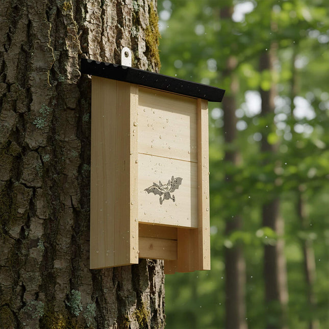 Bat Box Set of 2 – Wooden Roosts with Grooved Interior