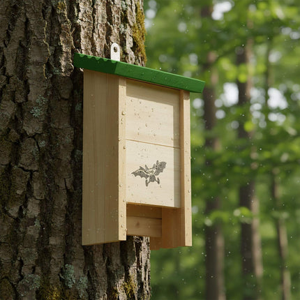 Bat Box Set of 2, Wooden Roosts with Landing Board