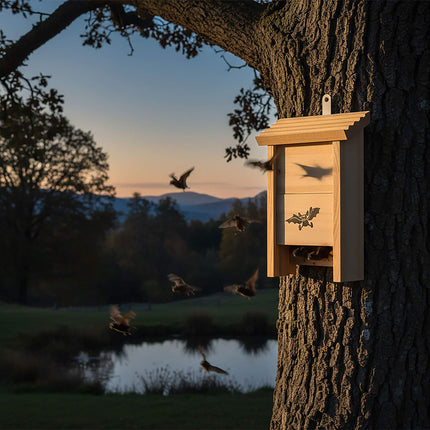 Bat Boxes 2-Pack, Wooden, Grooved Interior