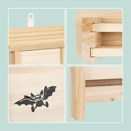 Bat Boxes 2-Pack, Wooden, Grooved Interior