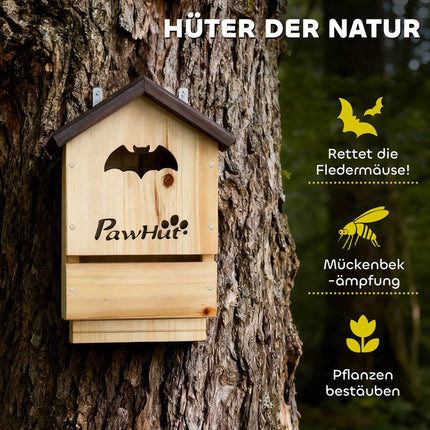 Bat House Set of 3, Fir Wood, 21.5 x 11.5 x 34 cm