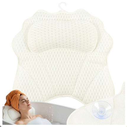 Bath Pillow with Suction Cups – Quick-Dry, Ergonomic