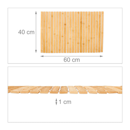 Bath mat in bamboo 60x40 cm