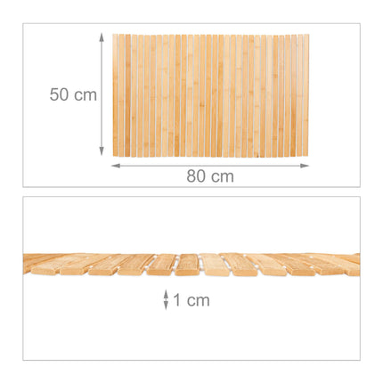 Bath mat in bamboo 80x50 cm