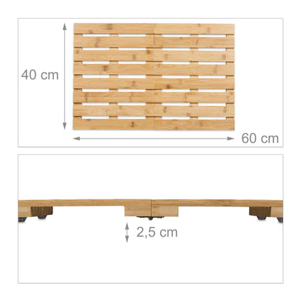 Bath mat in bamboo