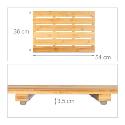 Bath mat in natural bamboo