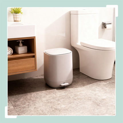 Bathroom Bin, 5L Soft-Close, Foot Pedal