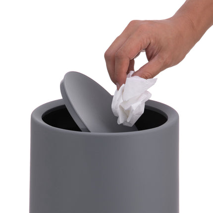 Bathroom Bin with Swing Lid, 6L Plastic