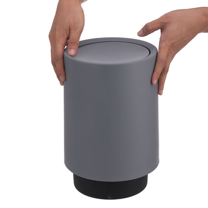 Bathroom Bin with Swing Lid, 6L Plastic