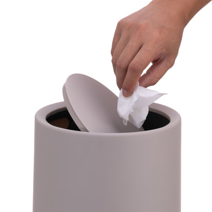 Bathroom Bin with Swing Lid, 6L Plastic