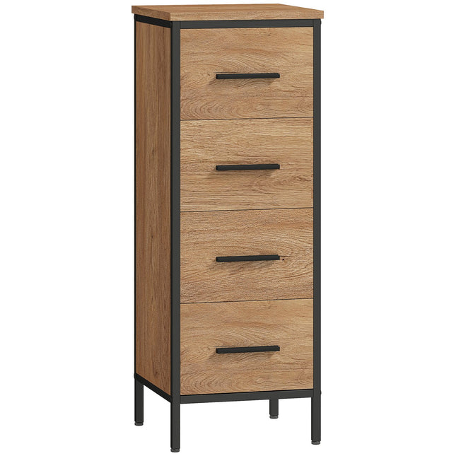 Bathroom Cabinet, 4 Drawers, Compact, Industrial Style