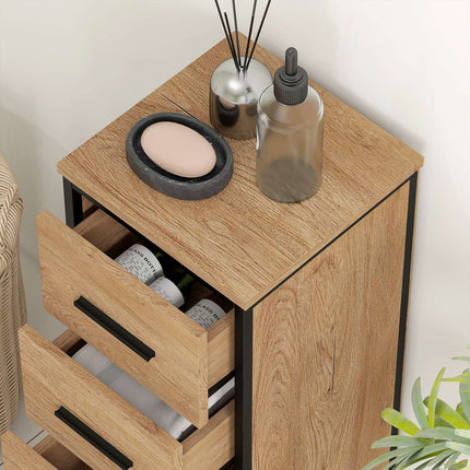 Bathroom Cabinet, 4 Drawers, Compact, Industrial Style