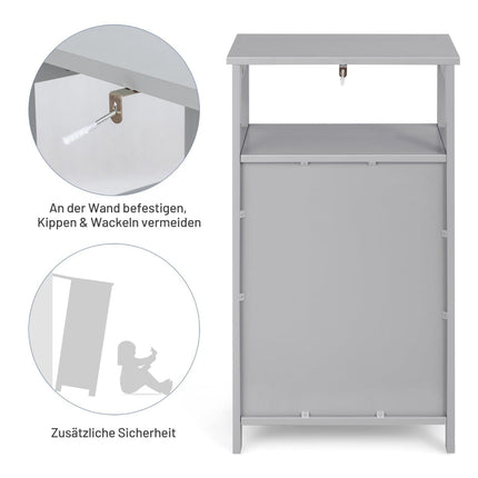 Bathroom Cabinet, Freestanding Shelf, Adjustable, Grey, MDF