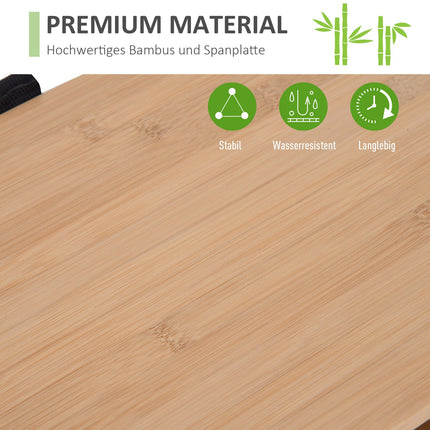 Bamboo bathroom cabinet with open shelf, 50x25.5x92cm