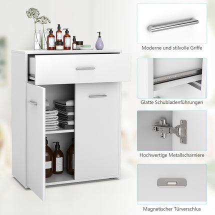 Bathroom Cabinet With Door And Drawer, 60x29x82 cm