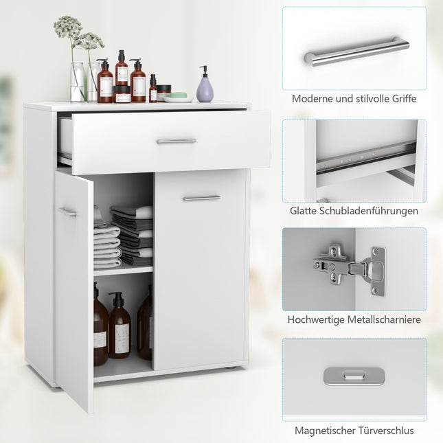 Bathroom Cabinet With Door And Drawer, 60x29x82 cm