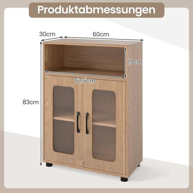 Bathroom Cabinet with 2 Doors & Adjustable Shelf, Freestanding