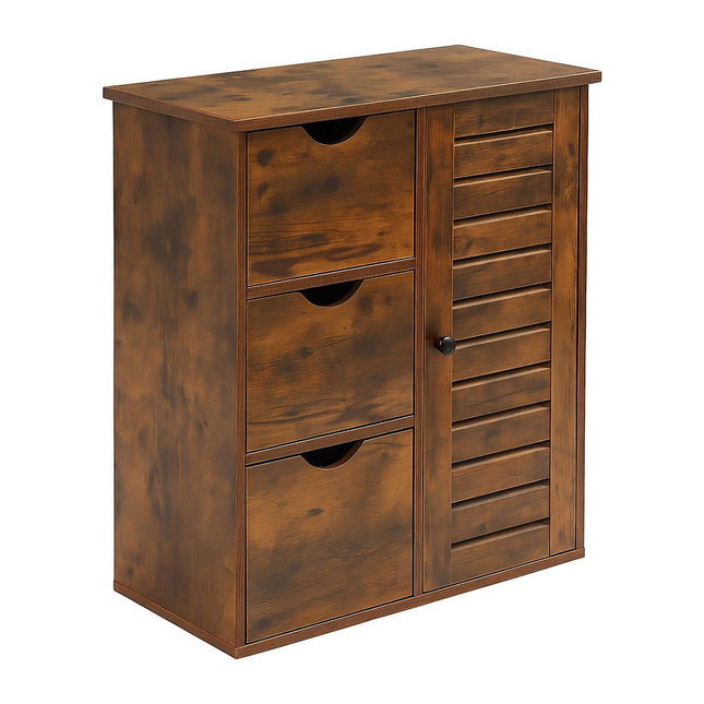Bathroom Cabinet with 3 Drawers and Adjustable Shelves