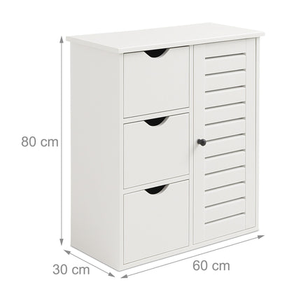 Bathroom Cabinet with 3 Drawers and Adjustable Shelves
