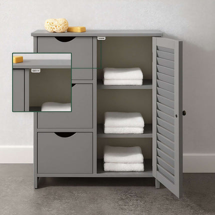 Bathroom Cabinet with 3 Drawers and Adjustable Shelves