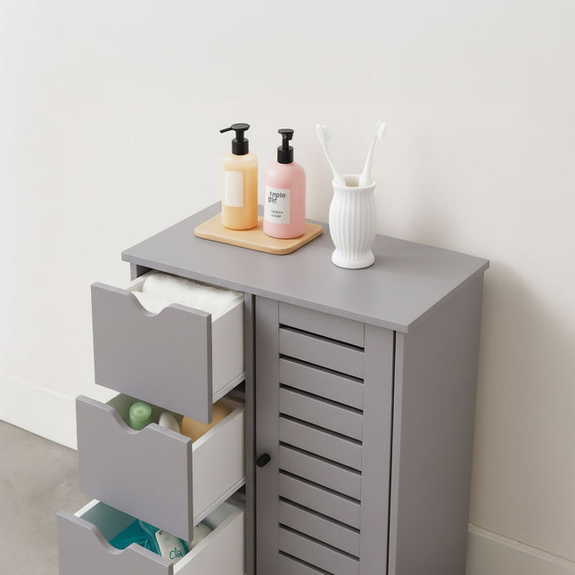 Bathroom Cabinet with 3 Drawers and Adjustable Shelves