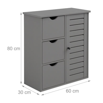 Bathroom Cabinet with 3 Drawers and Adjustable Shelves