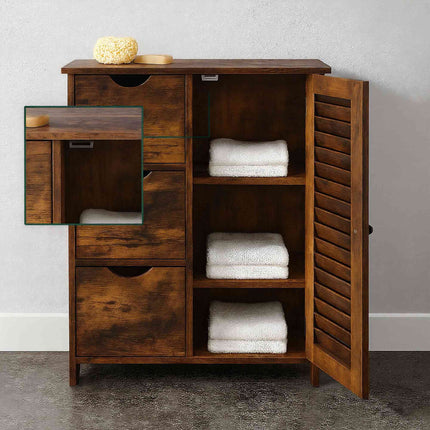 Bathroom Cabinet with 3 Drawers and Adjustable Shelves