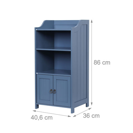 Bathroom Cabinet with 3 Open Shelves & 2 Doors