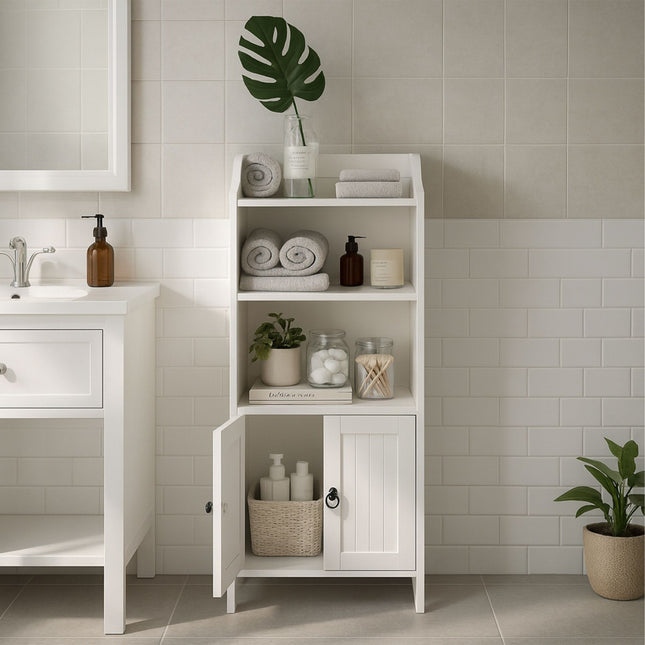Bathroom Cabinet with 3 Shelves and 2 Doors