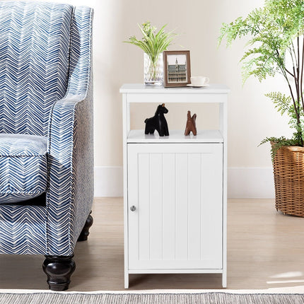 Bathroom Cabinet with Adjustable Shelf, White MDF