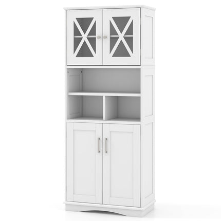 Bathroom Cabinet with Adjustable Shelves, White MDF