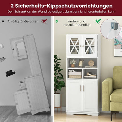 Bathroom Cabinet with Adjustable Shelves, White MDF
