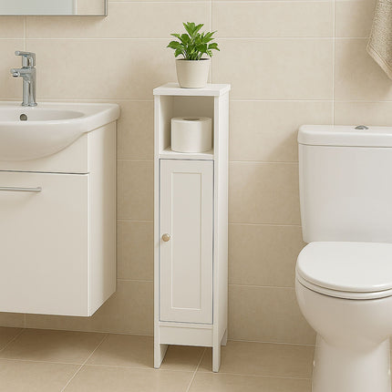 Bathroom Cabinet with Door – Narrow, Adjustable Shelves