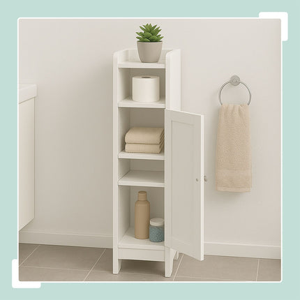 Bathroom Cabinet with Door – Narrow, Adjustable Shelves