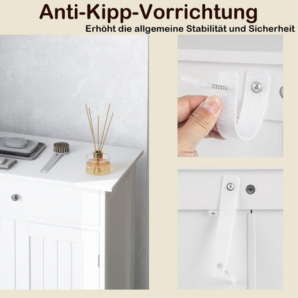 Bathroom Cabinet with Drawer, 2 Doors, Adjustable Shelf