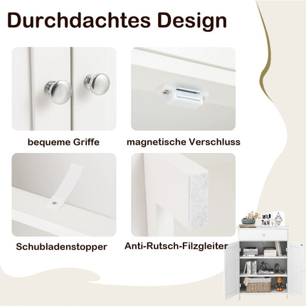 Bathroom Cabinet with Drawer, 2 Doors, Adjustable Shelf
