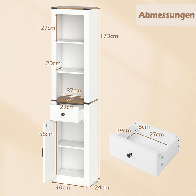 Bathroom Cabinet with Drawer & Adjustable Shelf