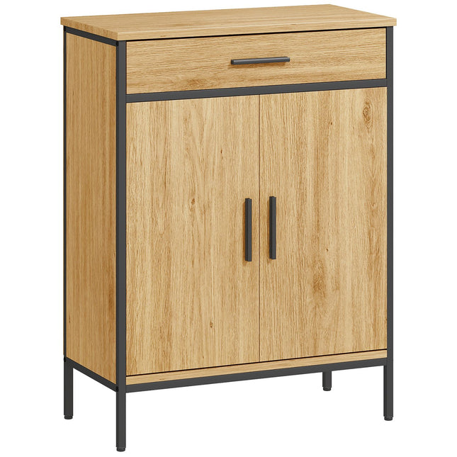 Bathroom Cabinet with Drawer and Adjustable Shelves, Oak Finish