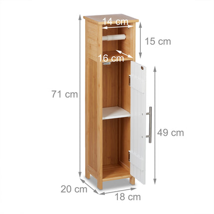Bathroom Cabinet with Storage and Toilet Roll Holder