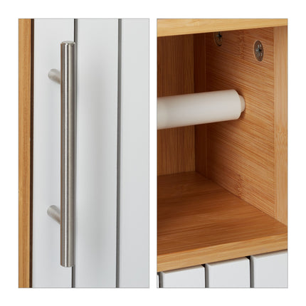 Bathroom Cabinet with Storage and Toilet Roll Holder