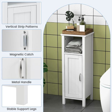 Bathroom Floor Storage Cabinet, Single Door, Adjustable Shelf