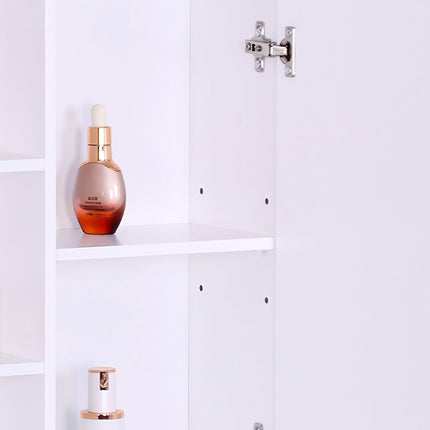 Bathroom Mirror Cabinet, Wall-Mounted, 8 Shelves