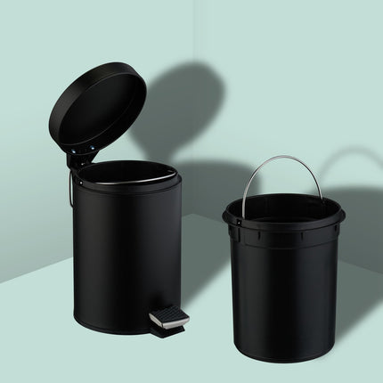 Bathroom Pedal Bin, 3L Matte Metal