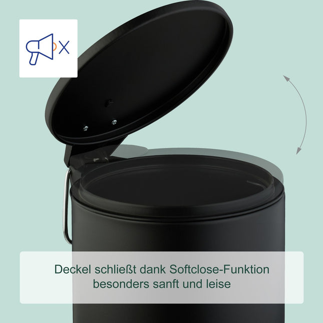 Pedaalemmer voor in de badkamer, 3L - Soft-Close, Handsfree