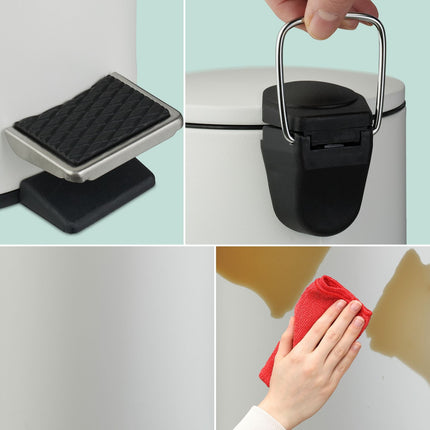Bathroom Pedal Bin, 3L – Soft-Close, Hands-Free