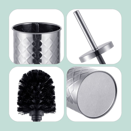 Bathroom Set: Towel Rail & Toilet Brush, Silver