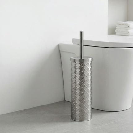 Bathroom Set: Towel Rail & Toilet Brush, Silver