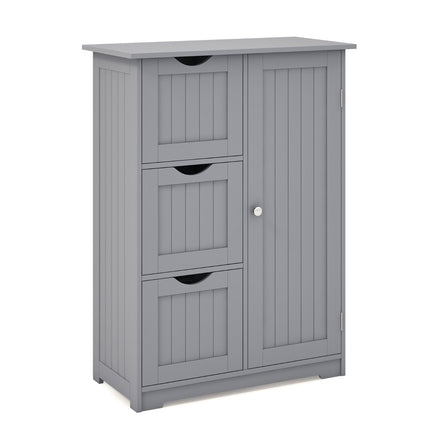 Bathroom Storage Cabinet, 3 Drawers and Cupboard, Gray